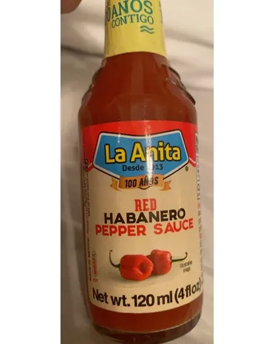 Photo of red habanero pepper sauce by La Anita