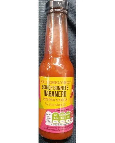 Photo of Extremely hot scotch bonnet and habenero pepper sauce by By sainsbury's