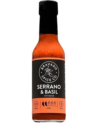 Photo of Medium Serrano & Basil Hot Sauce by Bravado Spice Co