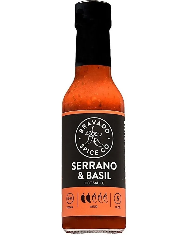 Photo of Medium Serrano & Basil Hot Sauce by Bravado Spice Co