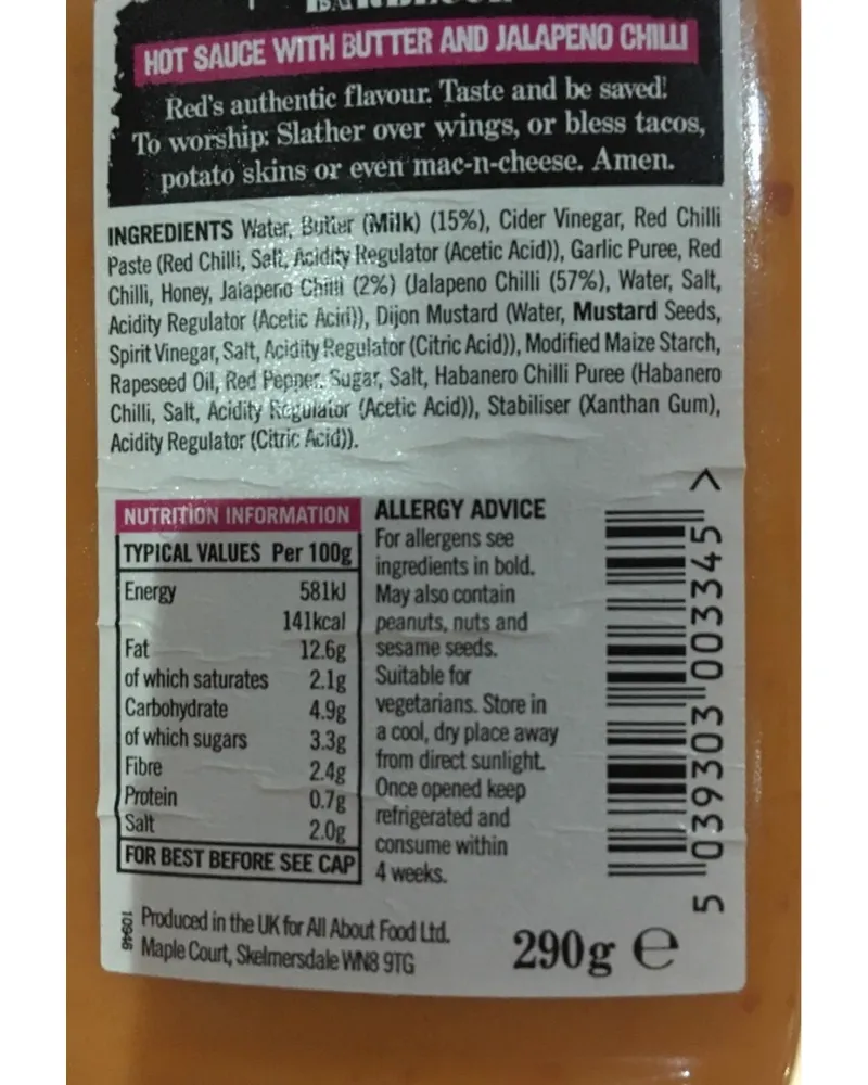 Photo of Buffalo Wing Sauce by Red's