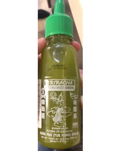 Photo of hot chili sauce green by Sriracha