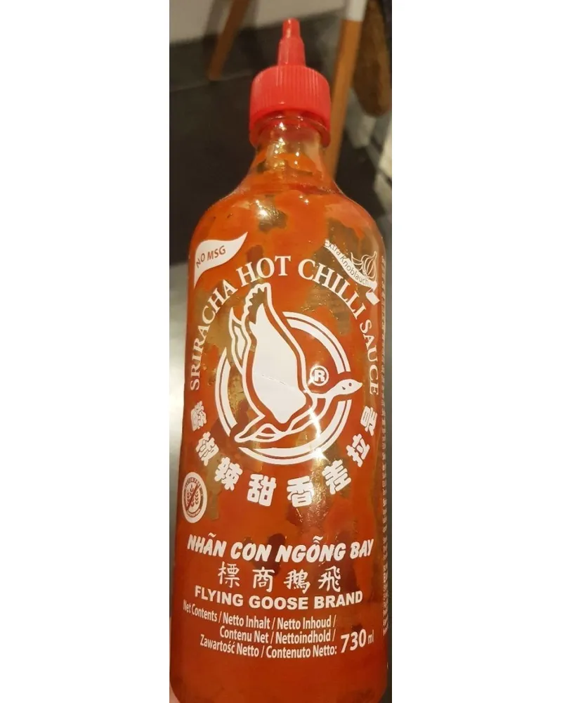 Photo of Sriracha hot chilli sauce extra garlic non MSG by Flying Goose Brand